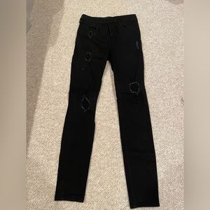Hollister Ripped Black Skinny Jeans - Size 1